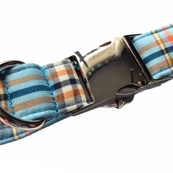Dog Collar Bow Tie Blue Plaid NEW - Picture 10 of 14
